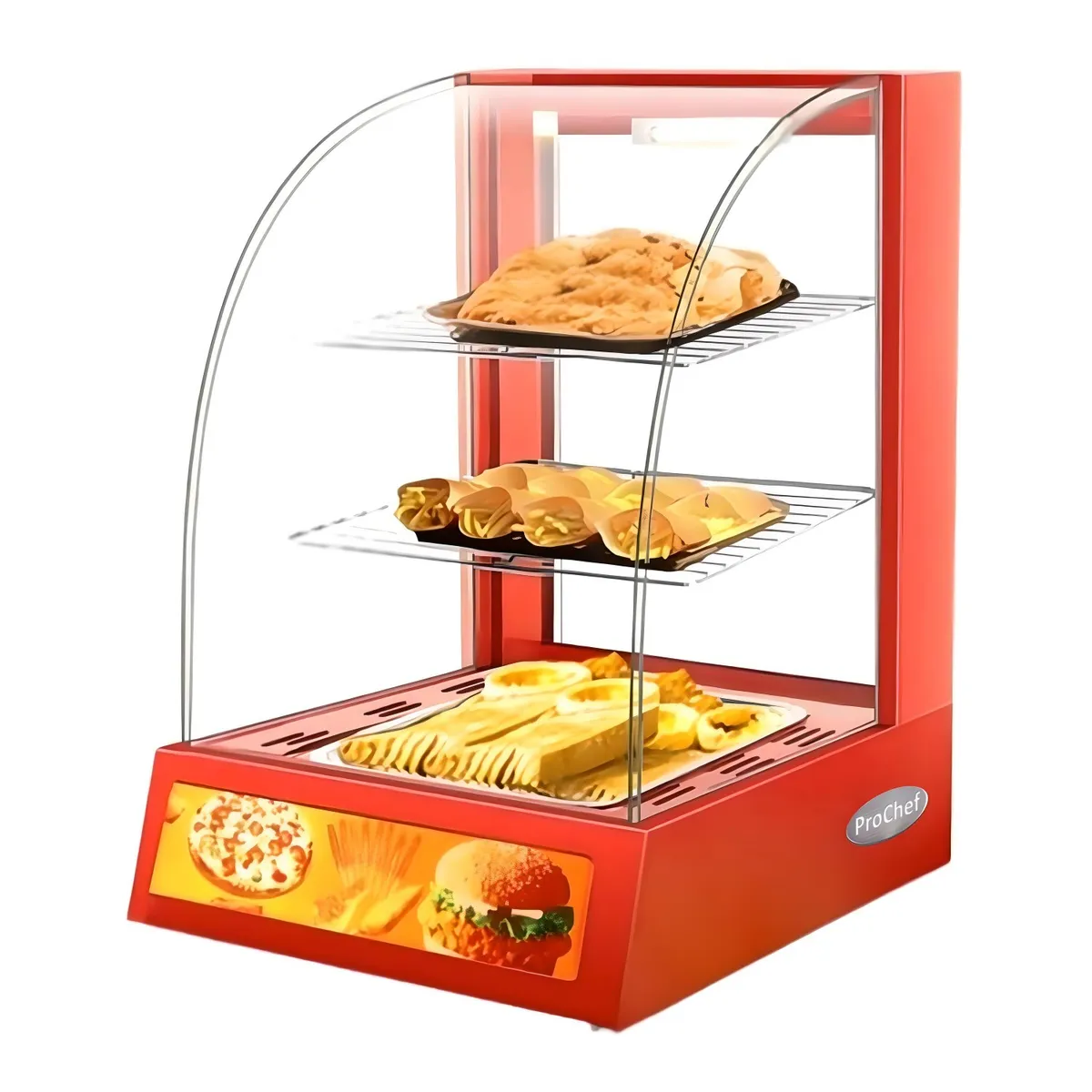 PROCHEF - Vitrina ProChef 38 Cm. Roja Mantenedora de Calor