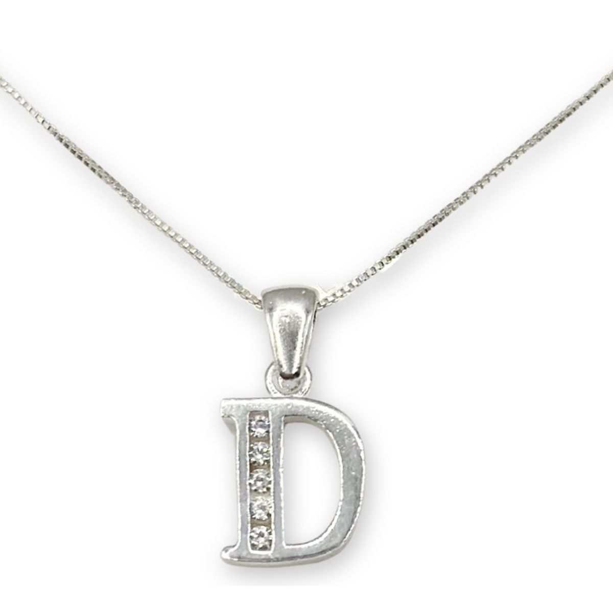 GENERICO - Collar Letra D Circones Juvenil Plata 925 Mas Caja Regalo