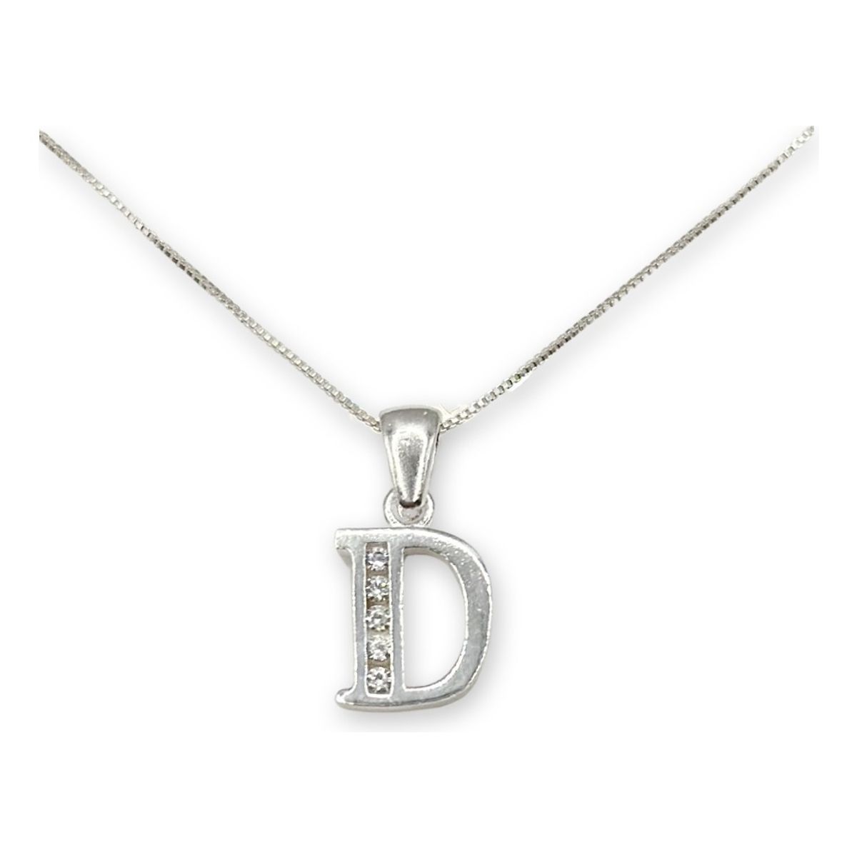 GENERICO - Collar Letra D Circones Juvenil Plata 925 Mas Caja Regalo