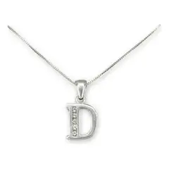 GENERICO - Collar Letra D Circones Juvenil Plata 925 Mas Caja Regalo
