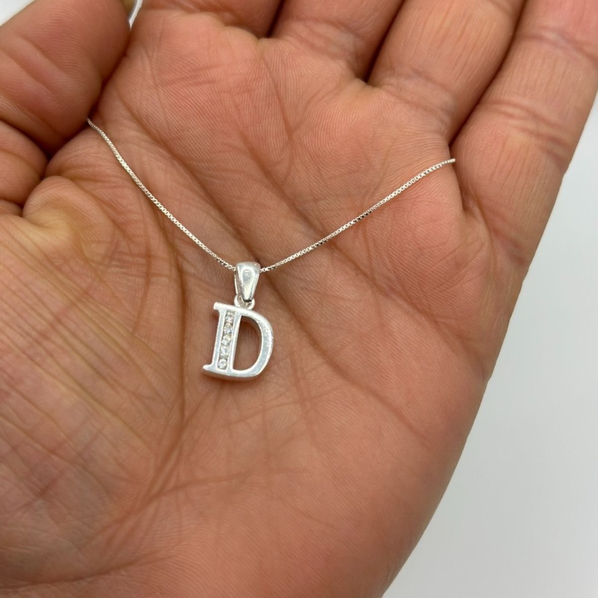 GENERICO - Collar Letra D Circones Juvenil Plata 925 Mas Caja Regalo