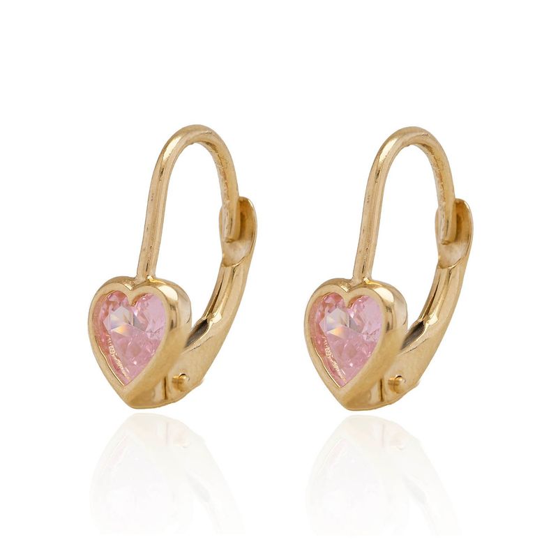 JB JOYAS BARON - Aros Oro Amarillo 18kt Corazón de Rosa de Francia