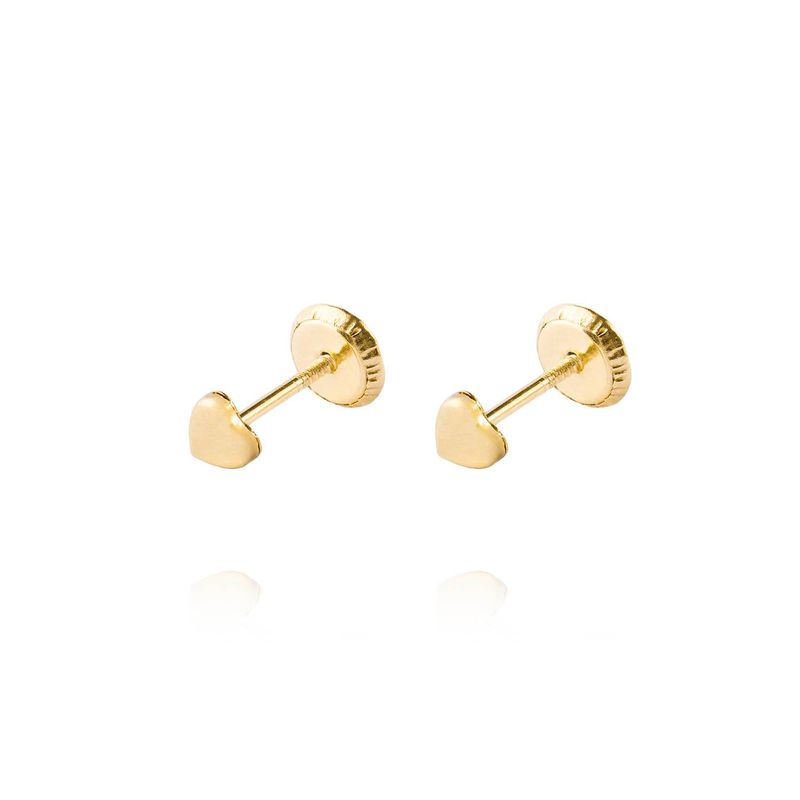 JB JOYAS BARON - Aros de Oro 18kt Modelo Tipo Corazón Pequeño