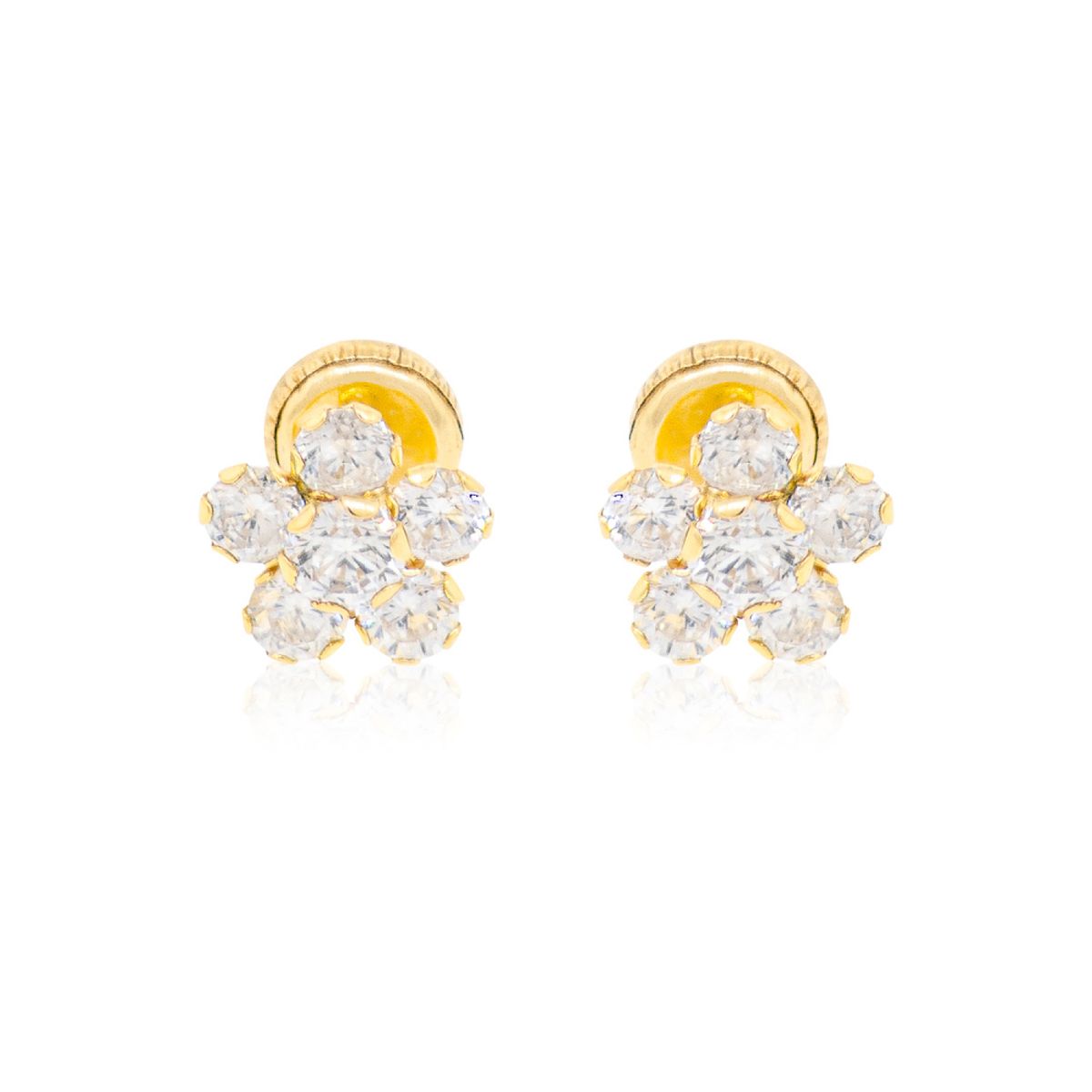 JB JOYAS BARON - Aros de Oro 18kt Roseta Circonita