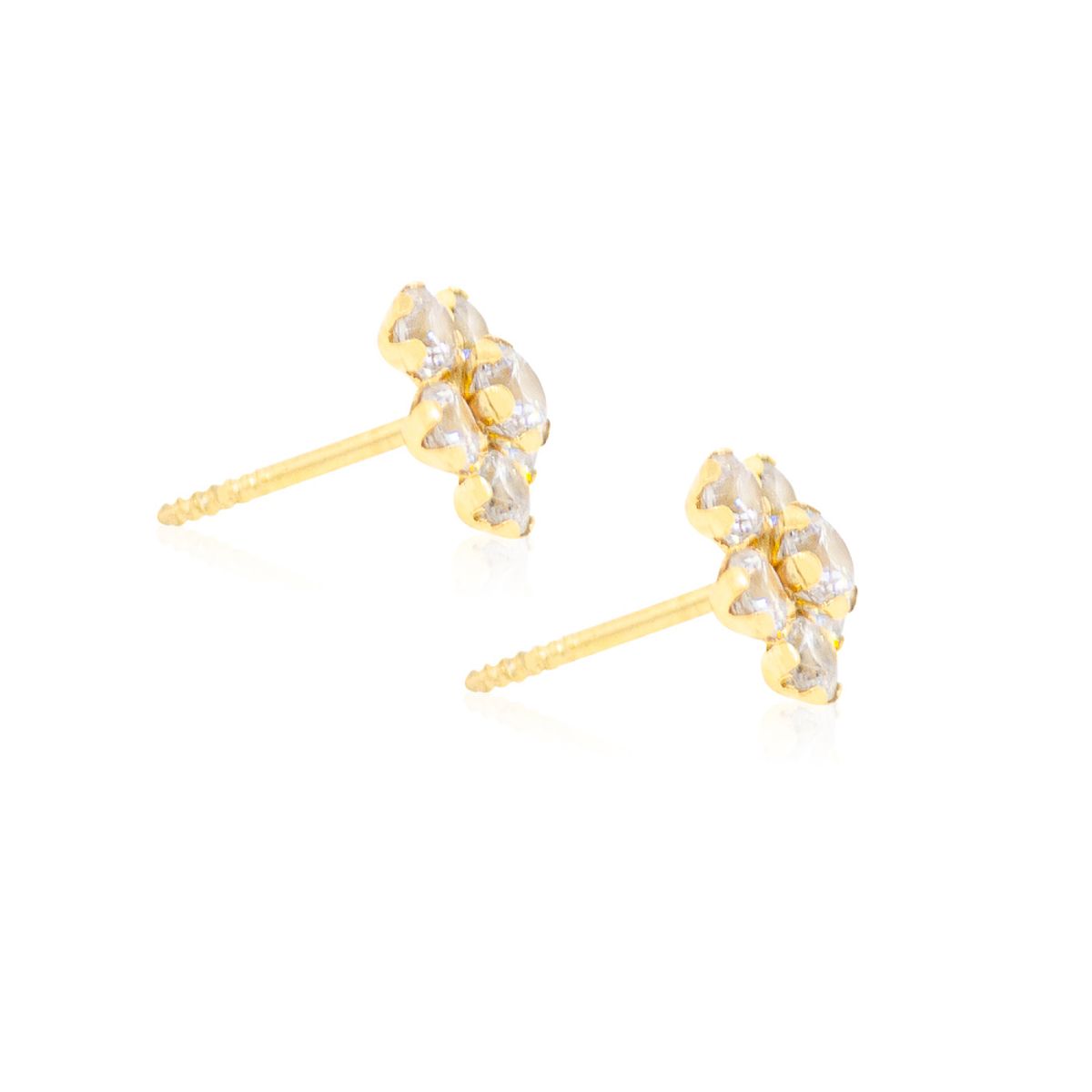 JB JOYAS BARON - Aros de Oro 18kt Roseta Circonita