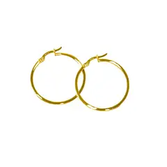 JB JOYAS BARON - Aros de Oro 18kt Argollas Tubular en 26mm