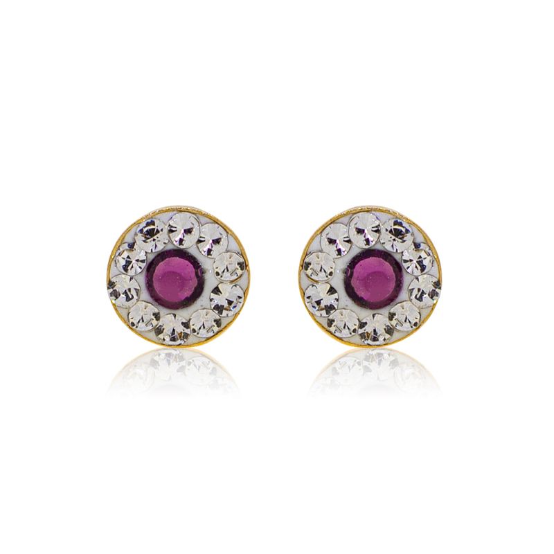 JB JOYAS BARON - Aros de Oro 18kt Círculo de Amatista