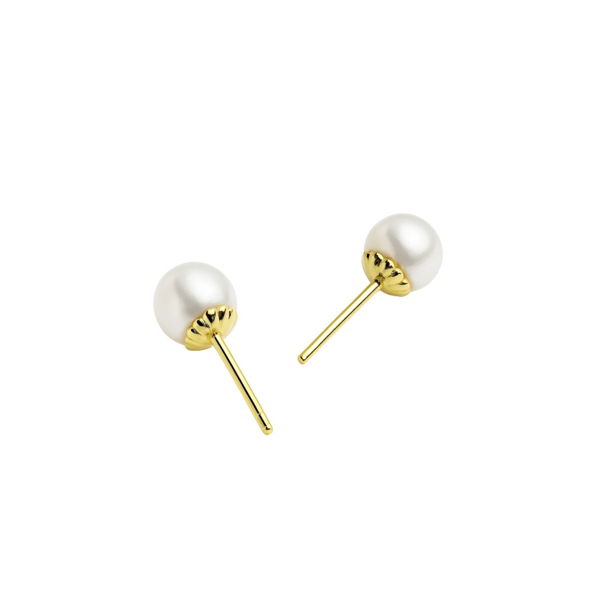JB JOYAS BARON - Aros de Oro 18kt Perla Cultivada de 5.0mm a 5.5mm
