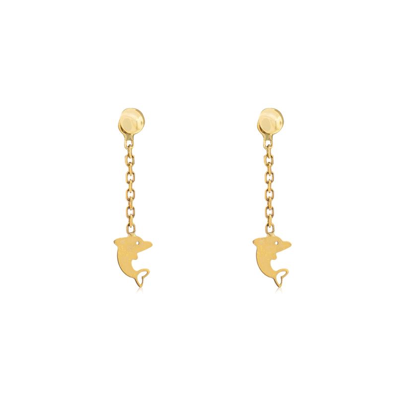 JB JOYAS BARON - Aros de Oro 18kt Delfin de Colgante