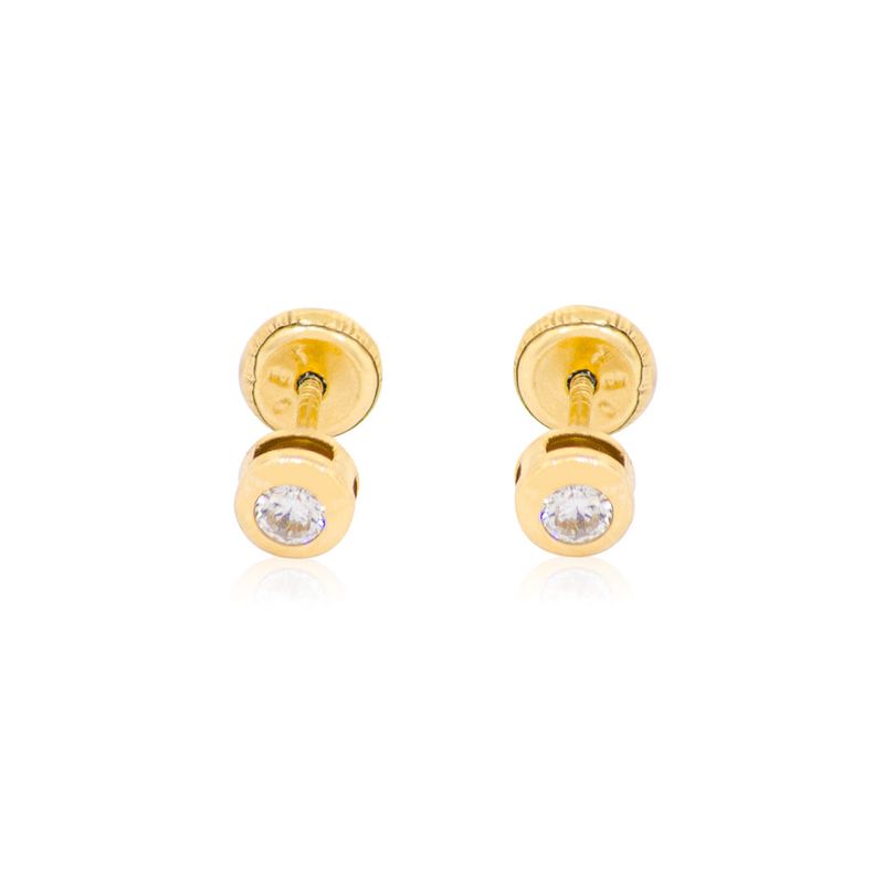 JB JOYAS BARON - Aros de Oro 18kt Pto de Luz 3,5mm con Circonita