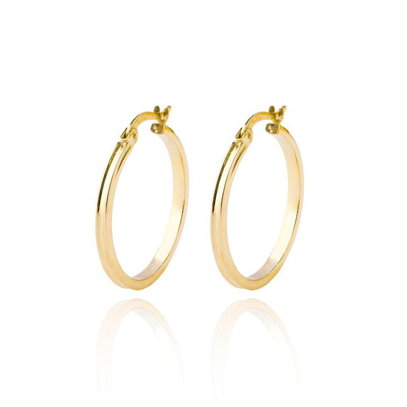 JB JOYAS BARON - Aros de Oro 18kt Argolla Biselada 20mm
