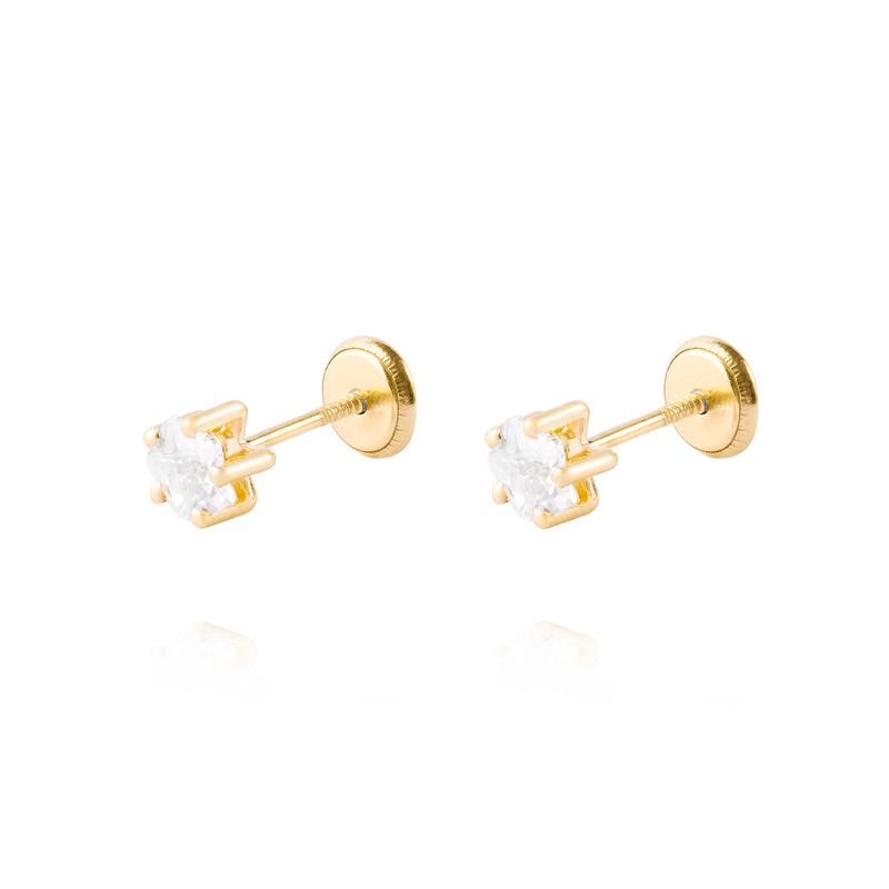 JB JOYAS BARON - Aros de Oro 18kt Estrella con Circón Circonita