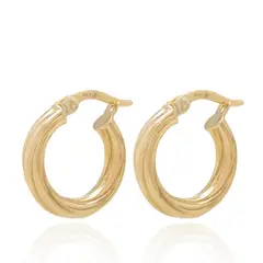 JB JOYAS BARON - Aros de Oro 18kt Argollas Tocida