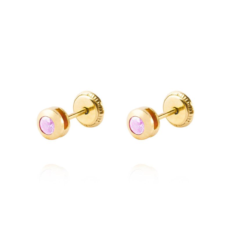JB JOYAS BARON - Aros de Oro 18kt Punto de Luz 2,5mm Amatista