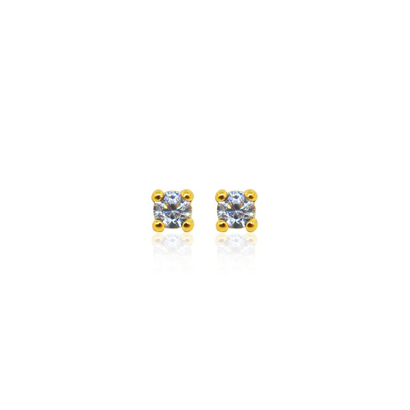 JB JOYAS BARON - Aros de Oro 18kt Circonitas Piedra 2,5mm