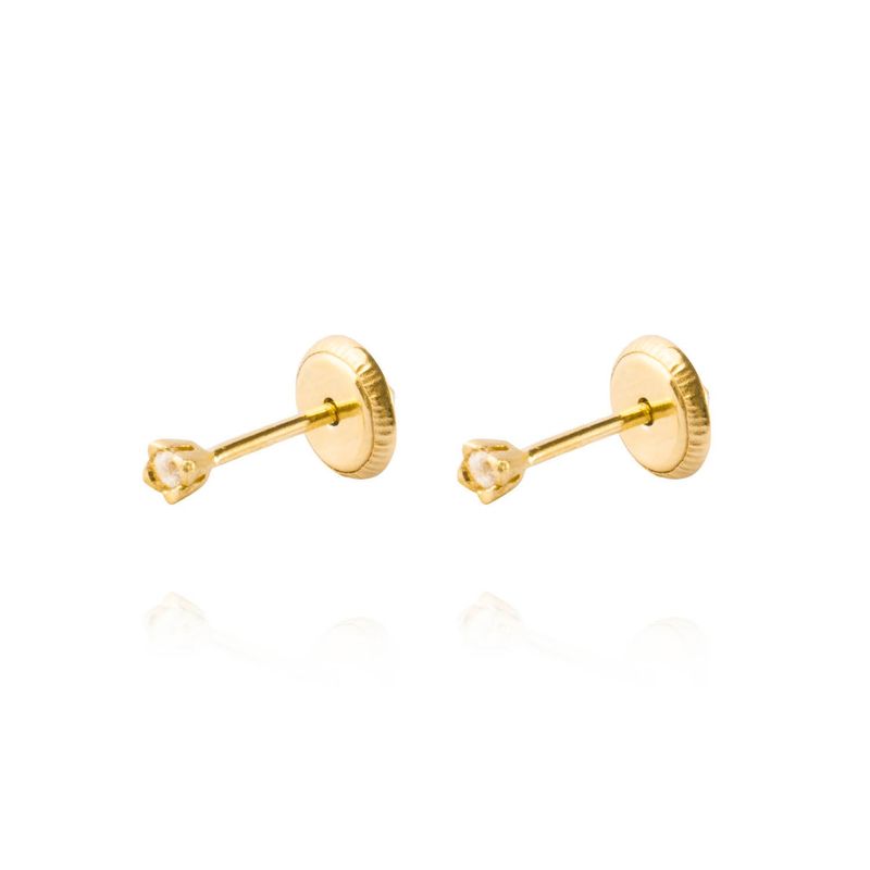 JB JOYAS BARON - Aros de Oro 18kt Piedra de Circon