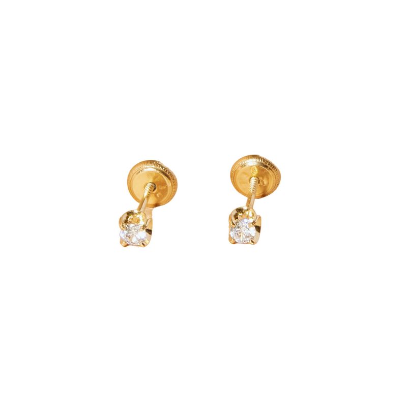 JB JOYAS BARON - Aros de Oro 18kt Chaton Circon de 2,5mm