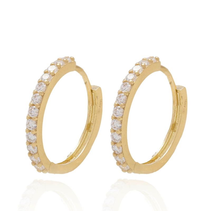 JB JOYAS BARON - Aros de Oro 18kt Argollas Circones de Riel