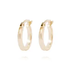 JB JOYAS BARON - Aros de Oro 18kt Argollas Tipo Biselada de 5mm