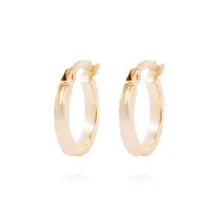 JB JOYAS BARON - Aros de Oro 18kt Argollas Tipo Biselada de 5mm