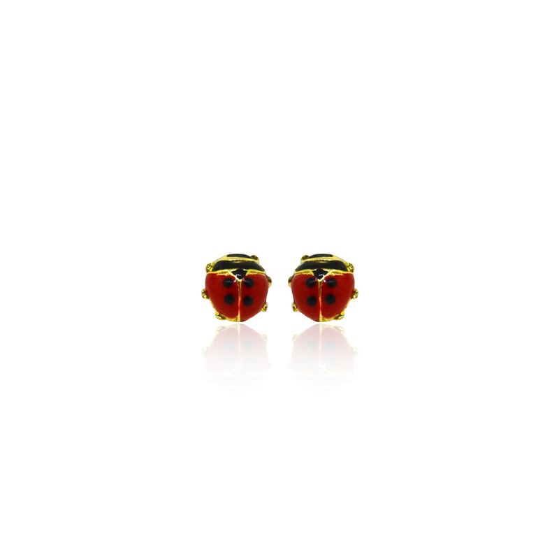 JB JOYAS BARON - Aros de Oro 18kt Chinita Esmaltado