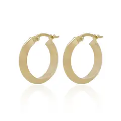 JB JOYAS BARON - Aros de Oro 18kt Argollas Planas de 15mm