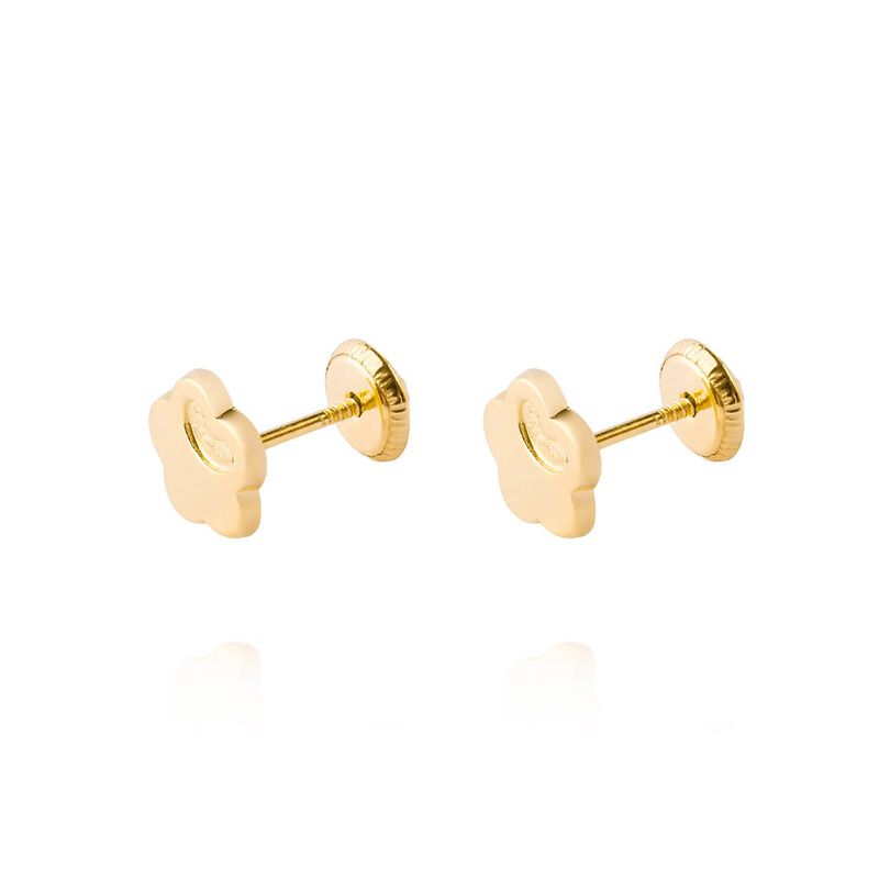 JB JOYAS BARON - Aros de Oro 18kt Flor Corazón Liso
