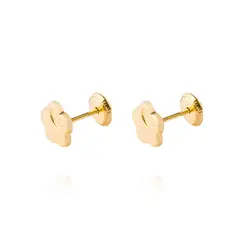JB JOYAS BARON - Aros de Oro 18kt Flor Corazón Liso
