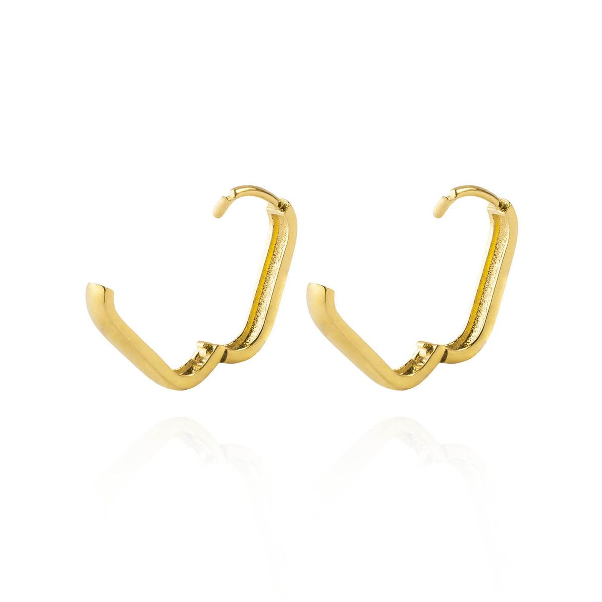 JB JOYAS BARON - Aros de Oro 18kt Argollas Grande Recta