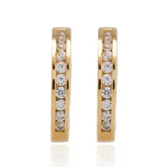 JB JOYAS BARON - Aros de Oro 18kt Argollas 1 fila Circón