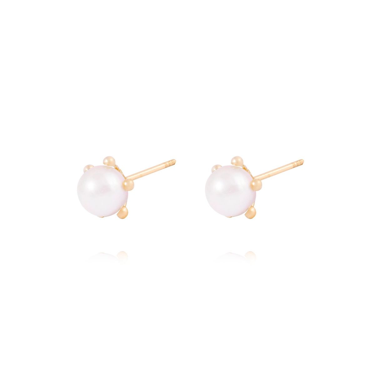 JB JOYAS BARON - Aros de Oro 18kt PC Perla 6 Grifas 6,0mm