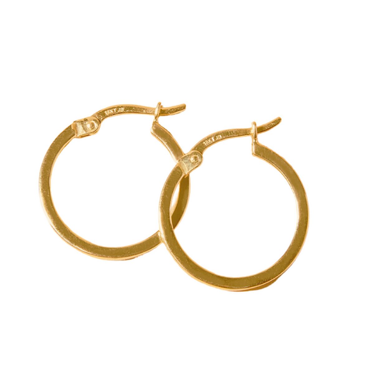 JB JOYAS BARON - Aros de Oro 18kt Argolla Plana Clasica