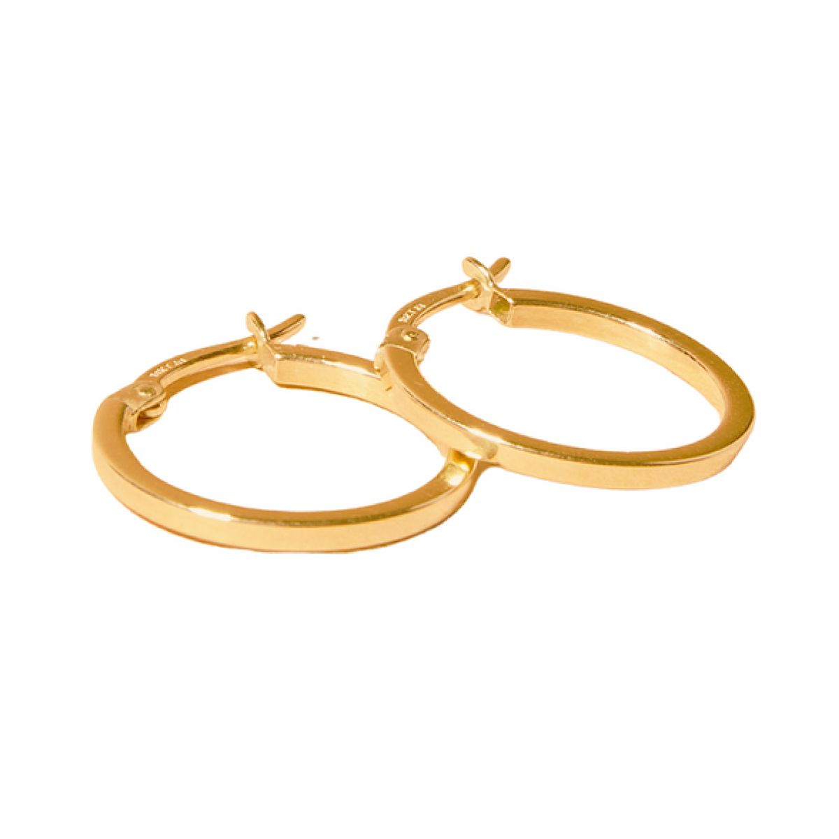 JB JOYAS BARON - Aros de Oro 18kt Argolla Plana Clasica
