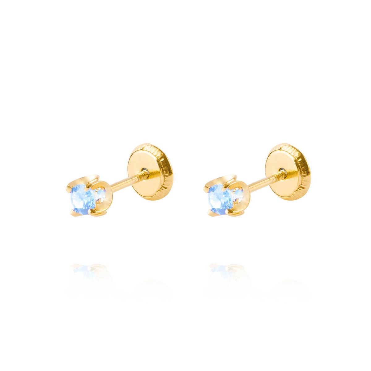 JB JOYAS BARON - Aros de Oro 18kt Agua Marina de 2,5mm