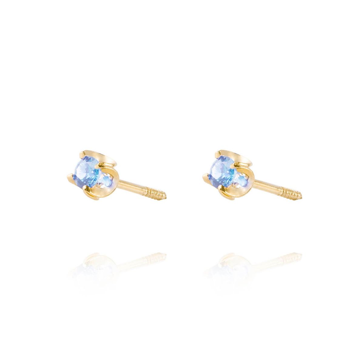 JB JOYAS BARON - Aros de Oro 18kt Agua Marina de 2,5mm