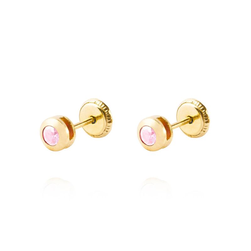 JB JOYAS BARON - Aros de Oro 18kt Punto de Luz 2,5mm Rosa Francia