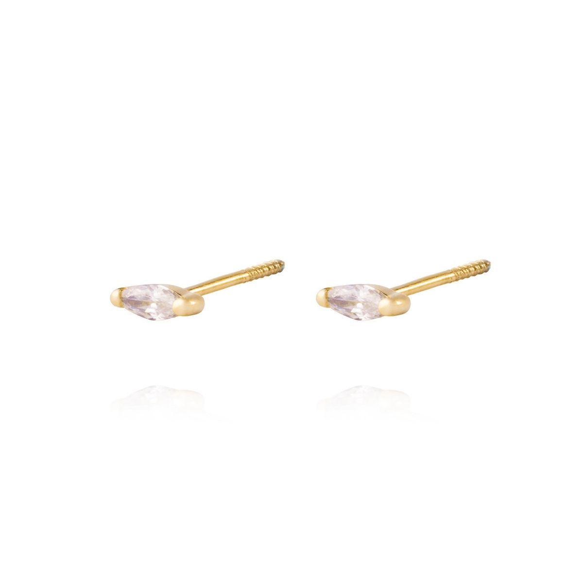 JB JOYAS BARON - Aros de Oro 18kt Pepita de Circon 4mm