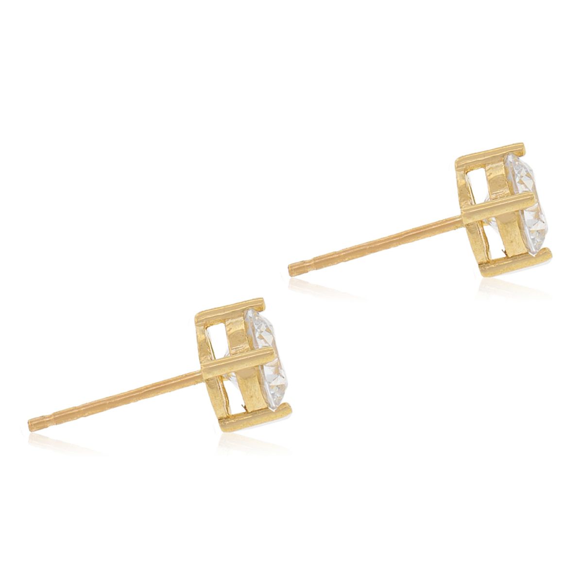 JB JOYAS BARON - Aros de Oro 18kt con Circonita de 6mm 4Grifas