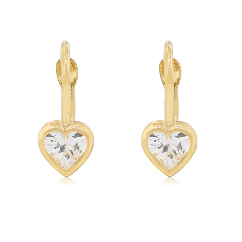 JB JOYAS BARON - Aros Oro Amarillo 18kt Corazón Colgante Broche Clip
