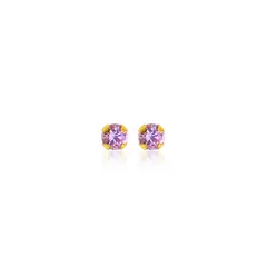 JB JOYAS BARON - Aros de Oro 18kt Piedra Rosa de Francia 2,5mm