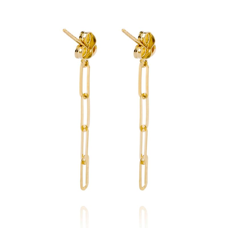 JB JOYAS BARON - Aros de Oro 18kt Colgante con 4 Eslabones