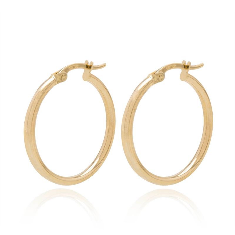 JB JOYAS BARON - Aros de Oro 18kt Argollas Redondas tubulares 20mm