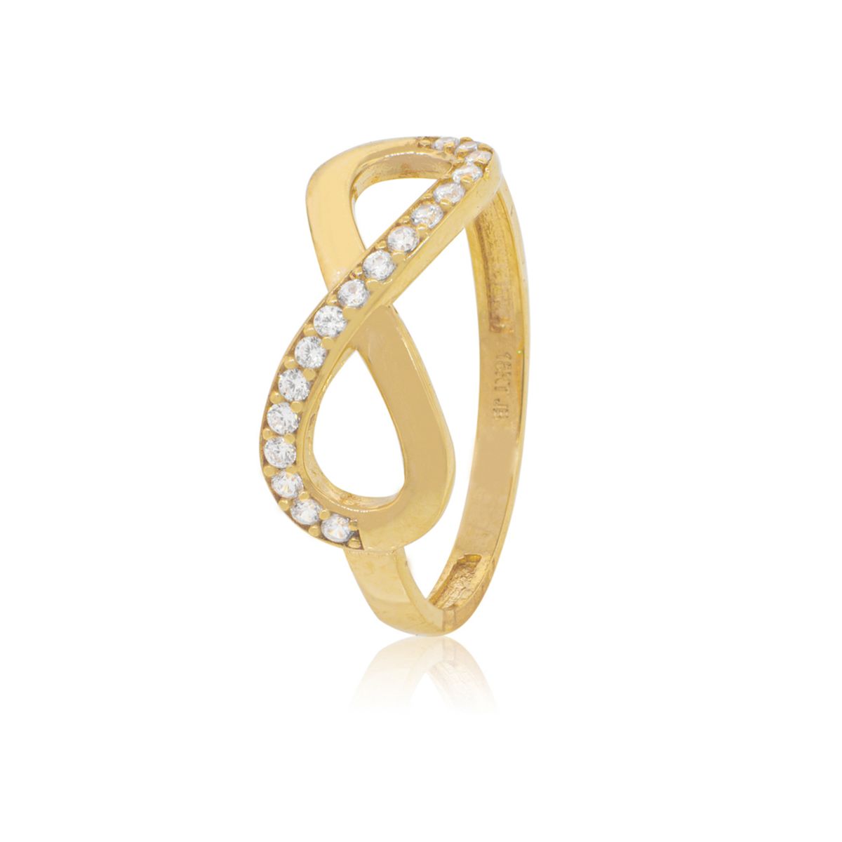 JB JOYAS BARON - Anillo de Oro 18kt Infinito con Circon