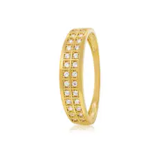 JB JOYAS BARON - Anillo Compromiso de Oro 18Kt Doble Circón Riel