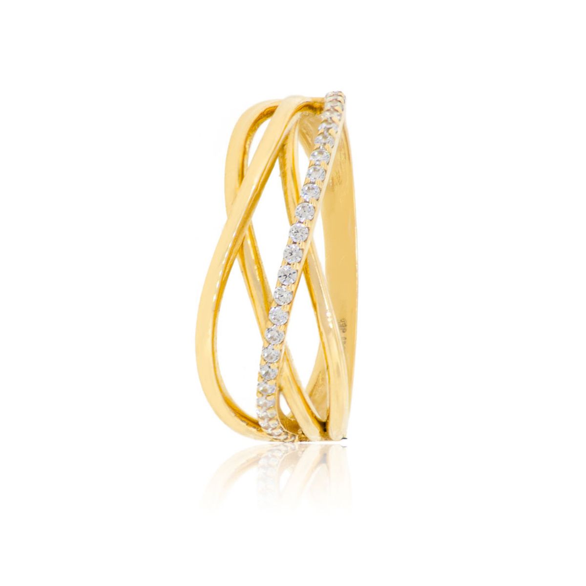 JB JOYAS BARON - Anillo Compromiso de Oro 18Kt Entrelazado de Circon