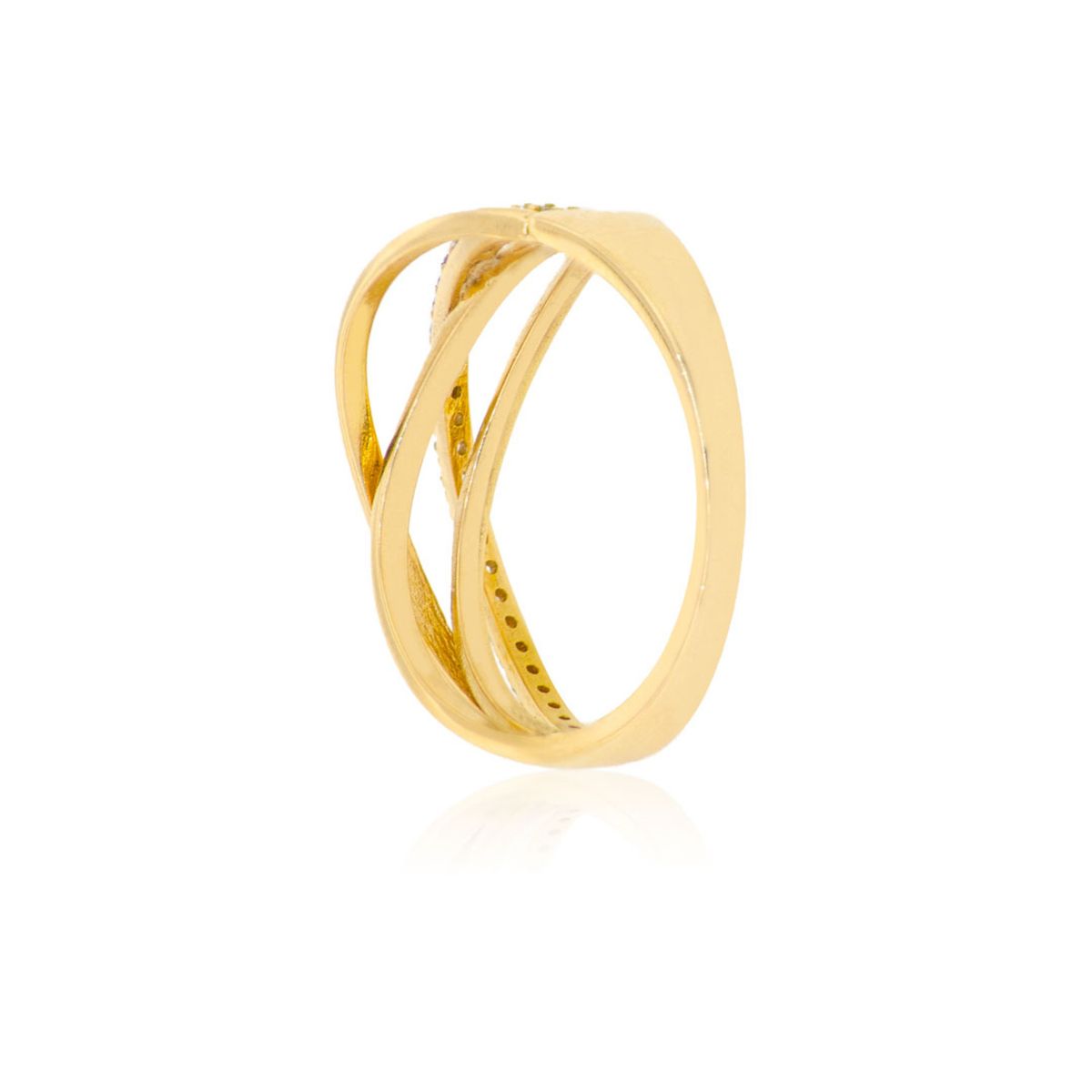 JB JOYAS BARON - Anillo Compromiso de Oro 18Kt Entrelazado de Circon