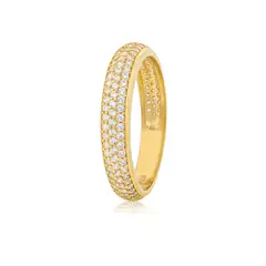 JB JOYAS BARON - Anillo Compromiso de Oro 18Kt Bold 3 Fila Circonitas