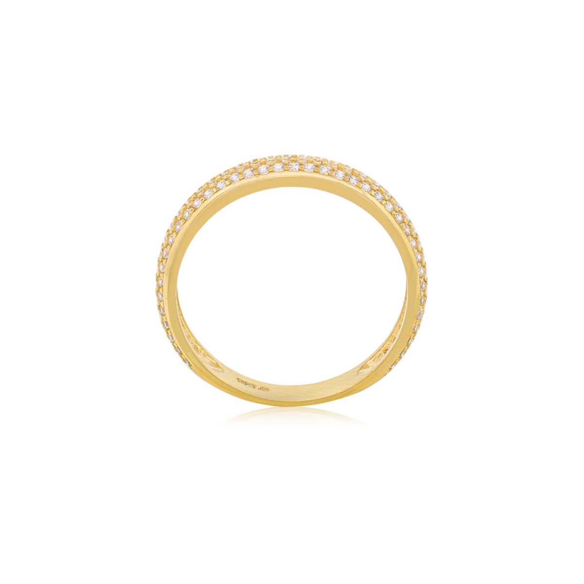 JB JOYAS BARON - Anillo Compromiso de Oro 18Kt Bold 3 Fila Circonitas