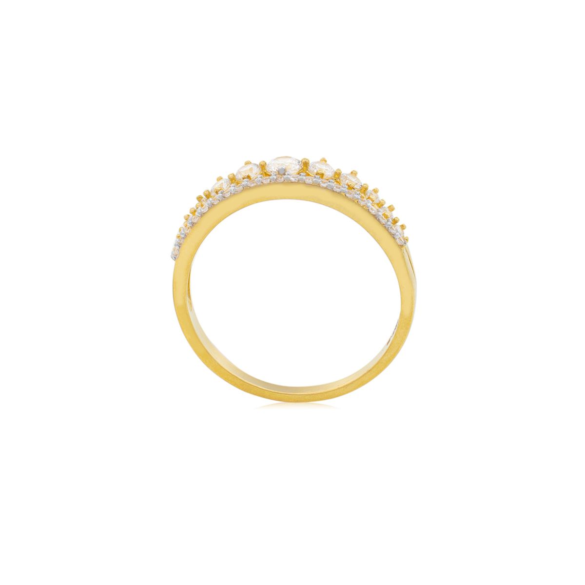 JB JOYAS BARON - Anillo de Oro Amarillo 18kt Corona Doble Circonitas