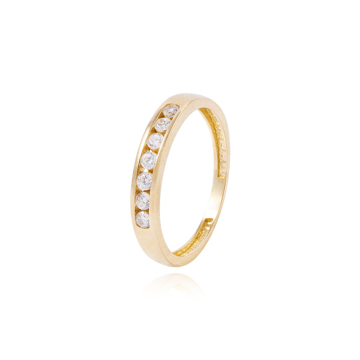 JB JOYAS BARON - Anillo Compromiso de Oro 18Kt Circon en Riel